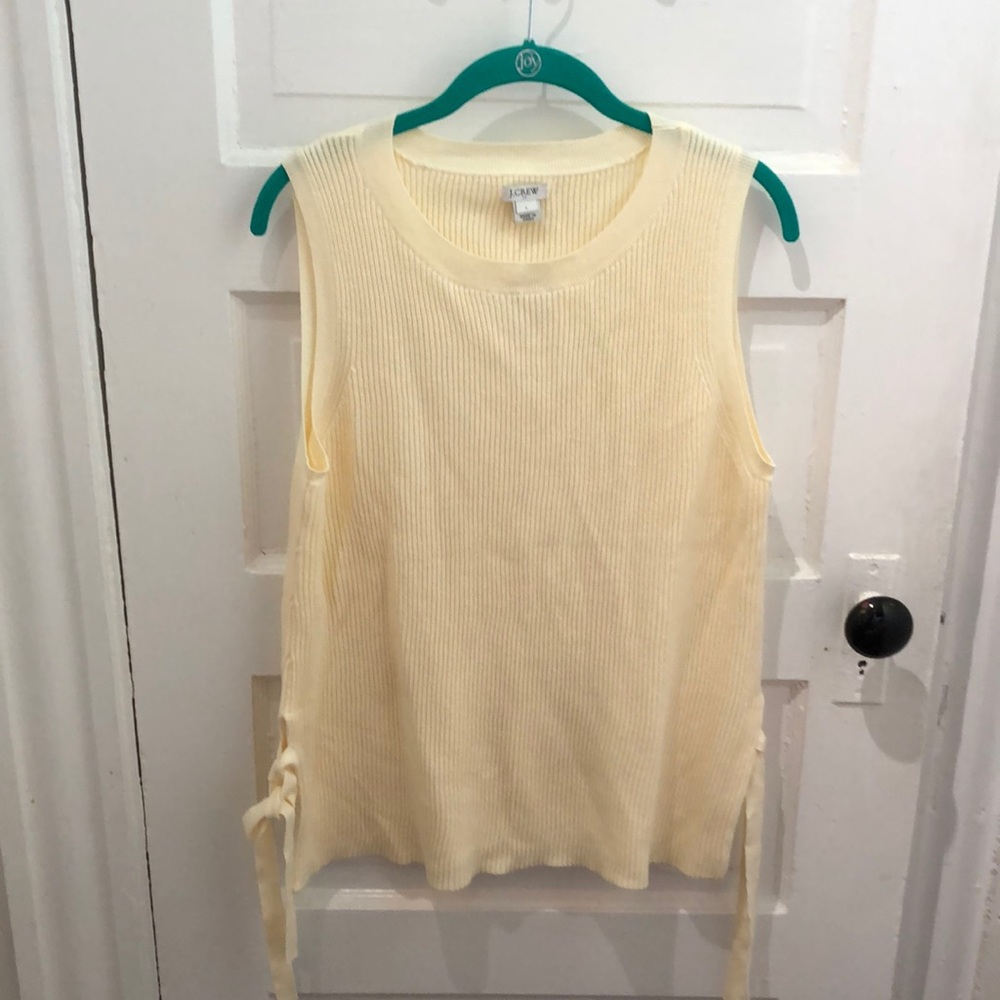 J. Crew Sleeveless Sweater 100% Cotton Size L